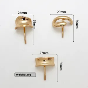 Detailed view of three gold alloy hair hooks with precise dimensions and 21g weight