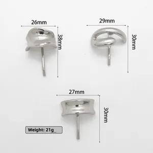 Detailed view of silver minimalist metal hair hooks with precise dimensions and weight info