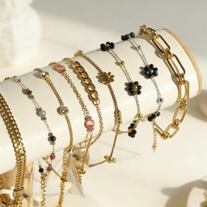 Bracelet En Acier Inoxydable Fleur Bonbon Charme Design De Niche Doux Et Frais Pour Femmes