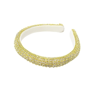Elegant yellow crystal headband with sparkling rhinestones in a luxury Baroque style design