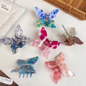 Butterfly Hair Claw Clip 3D Acetate Large Shark Clip Vintage Retro Elegant Hair Accessories For Women