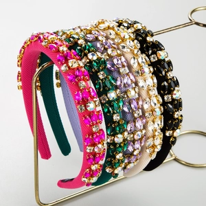 Rhinestone Headband Elegant Geometric Crystal Hair Hoop Vintage Style Hair Accessory For Women Fashion