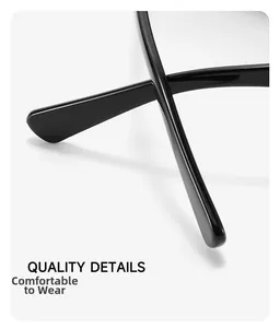 Detailed macro view of smooth black temple tips for comfortable wearing experience
