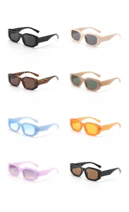 Detailed color palette showing eight variations of vintage chunky square sunglasses