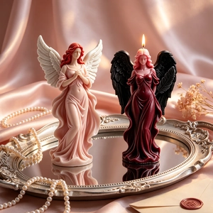 3D Angel Winged Goddess Silicone Mold DIY Handmade Candle Making Plaster Resin Aroma Stone Casting Dreamy Girl Sculpture