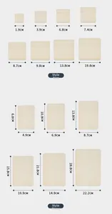 Detailed size chart for square and rectangular wood slices in various dimensions