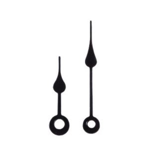 Aiguilles d'horloge classiques en aluminium noir mat style poire pour réparation et DIY