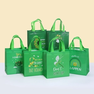 Green Non-woven Tote Bag Mental Health Awareness Inspirational Print Reusable Eco-friendly Shopping Handbag For Grocery