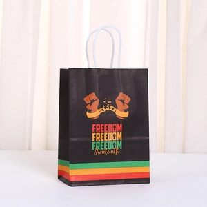 Juneteenth creative gift bag with broken chain design and colorful freedom lettering