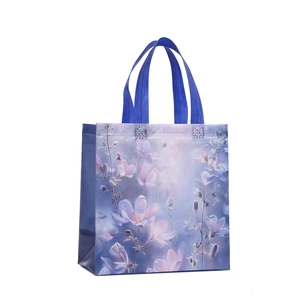 Bolsa de regalo de tela no tejida con pintura al óleo floral y gran capacidad