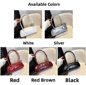 Detailed grid view of stylish baguette bowling bags in multiple glossy finishes