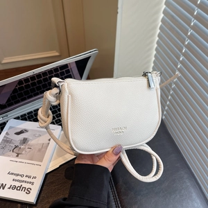 Women Casual PU Pebble Grain Crossbody Bag Small Minimalist Shoulder Bag With Knot Strap Phone Bag For Daily Travel