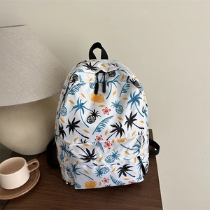 Sac à Dos Femme Imprimé Mode Léger PU Sac d'École pour Filles Cœur Motif Tropical Décontracté Quotidien Voyage Daypack