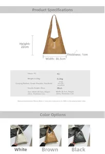 Spécifications de taille détaillées et tableau des matières du grand sac cabas à rivets