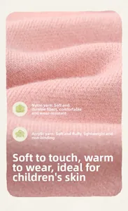 Close-up of pink knit fabric made of soft nylon and acrylic blend for kids clothing