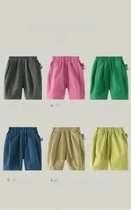 Detailed grid display of kids' loose summer shorts in six vibrant assorted colors