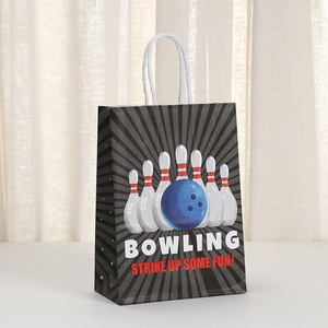 Kraft paper bowling gift bag with twisted handles for parties and shopping needs