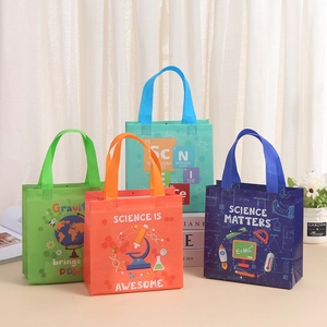 Educational Science Theme Non-woven Handbag Gift Bags For Students Laboratory Pattern Party Favors For School Activities