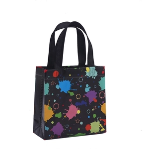 Bolsa de regalo impermeable de tela no tejida con estampado de salpicaduras de color