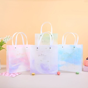 Bolsa De Regalo Con Degradado Cielo Estrellado Asa De Cinta Frase Inspiradora Embalaje De Regalo Portátil Para Fiesta Cumpleaños Boda Souvenir