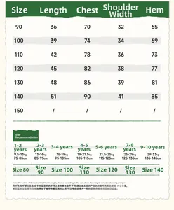 Detailed size guide for girls sleeveless knit vest including age and body measurements