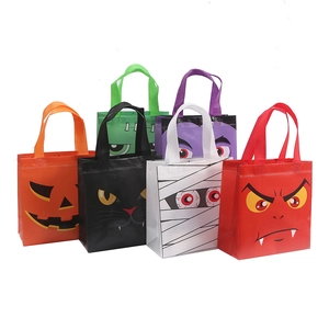 6er-Set Halloween-Vliestaschen mit Kürbis-, Geist- und Monstermotiven für Partys