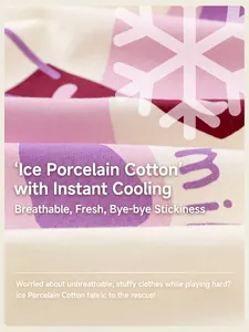 Primer plano de tela de algodón de hielo refrescante con textura suave y estampado