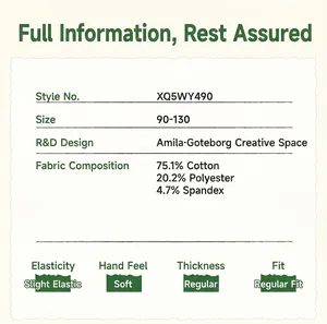 Detailed sizing and 75.1% cotton fabric specifications for the rabbit girl sweatshirt