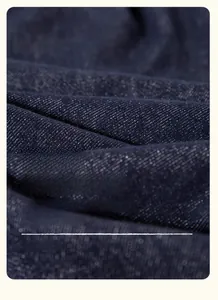 Macro detail of breathable indigo soft denim fabric for girls' casual trousers