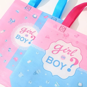 Sac cadeau révélation de genre fille ou garçon, sac cabas en non-tissé de 20x30x10 cm