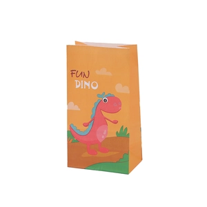 Sachet de bonbons en papier kraft dinosaure pour anniversaire enfant avec motif Dino