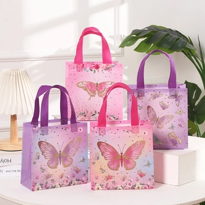 Wasserdichte Vliestaschen mit goldenen Schmetterlingsmustern und Rosen-Blumendesigns