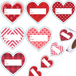 Autocollants Cadeau Cœur Saint Valentin Étiquettes To From Forme de Cœur Adhésives Pour Décoration Emballage Cadeau Romantique