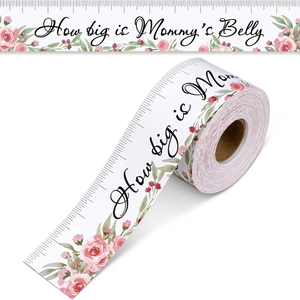 Bloemen Hoe Groot Is Mama's Buik Meetspel Tape Baby Shower Decoratie Papieren Liniaal Voor Zwangerschap Onthullingsfeest