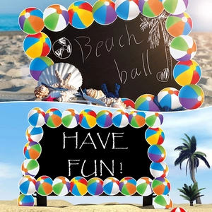 Colorful beach ball bulletin board borders for summer classroom and party decorations