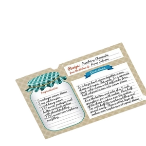 Carte de recette russe vintage 10x15cm avec ingrédients de gâteau au fromage