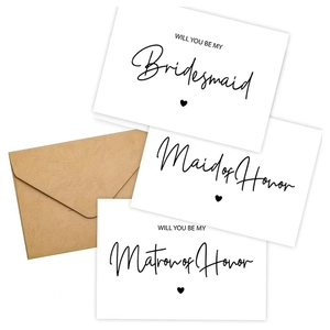 Will You Be My Bridesmaid card set with brown envelopes for wedding proposals