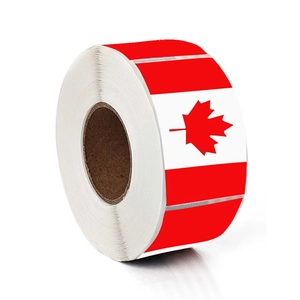 Canadian Flag Stickers Roll Printed Art Paper Maple Leaf Decals For Envelope Seal Gift Wrap Scrapbooking Laptop Home Decor