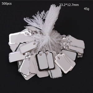White Jewelry Price Tags With Silver Edge And Cotton String For Pricing Display Small Paper Hang Tags Professional Retail Labeling