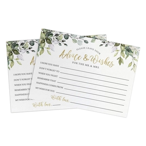 50 cartes de conseils et de vœux de mariage eucalyptus avec un design botanique vert
