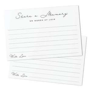 Cartes Share A Memory pour Mariage Funérailles Anniversaire Remise des Diplômes Papier Cartonné Blanc Cartes de Message avec Lignes Alternative de Livre d'Or Minimaliste