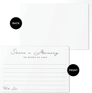Détail de cartes Share a Memory élégantes avec écriture minimaliste et lignes