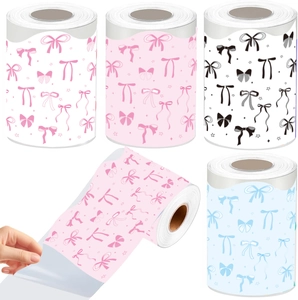 Pegatinas de Borde de Tablón de Anuncios Onduladas Autoadhesivas Decoración de Lazo Para Aula Escuela Oficina Hogar