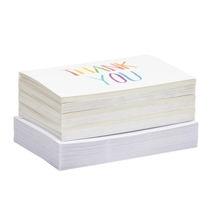 Set di biglietti di ringraziamento vintage con buste e tipografia colorata stile a mano