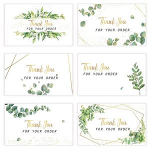 Eukalyptus Dankeskarten Für Ihre Bestellung Botanisches Gold Geometrisches Design Hochzeit Geschäft Kleiner Laden Dekoration Karten