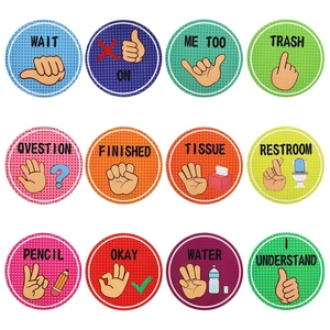 Affiches de Signaux Manuels de Classe Pour Enseignants Communication Non Verbale Aides Visuelles Décor en Carton Pour École Maternelle Affiches Éducatives