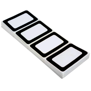 Étiquettes de Nom Rectangulaires Avec Bordure Noire Étiquettes Adhésives Blanches À Écrire Pour Bureau École Maison Organisation Autocollants
