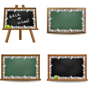 Adesivi per bordi di bacheche scolastiche con disegni di montagne e foreste in quattro colori