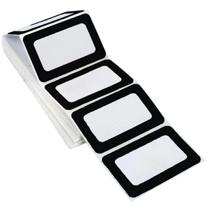 Lot d'étiquettes nominatives rectangulaires avec bordure noire pour la rentrée scolaire