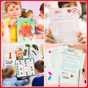 Autocollants cœurs rouges laser pour récompenses scolaires et projets créatifs DIY